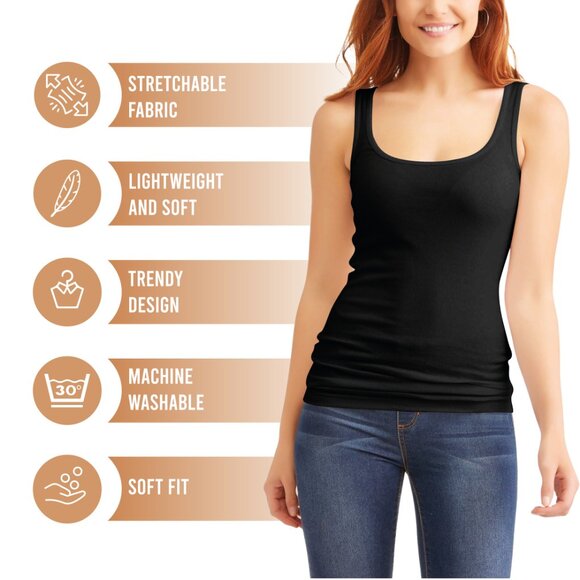 Women Soft 100% Cotton Ribbed Racerback Tank Tops for  Ultimate Comfort & Fit - Picture 9 of 16